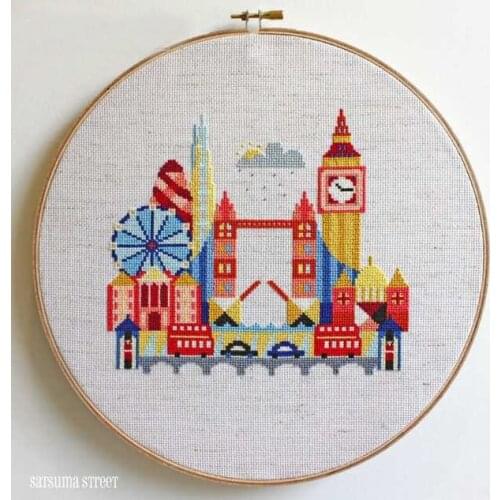 MM Gold Collection Counted Cross Stitch Kit Cross stitch RS cotton with cross stitch Merejka Color city london