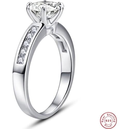 Fashion 2.5ct 925 Silver Bridal Rings For Women Round Cubic Zirconia Rings Bijoux