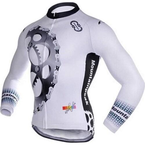 2019 Long Sleeve Mens Cycling Jerseys MTB Bicycle Jersey Cycling Shirts White Gear
