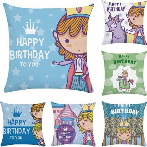 Letter Happy Birthday to you Happy Valentines Day Throw Pillow Cover Sweet Square Newest Almofada Cushion Cover 45cm*45cm CR149