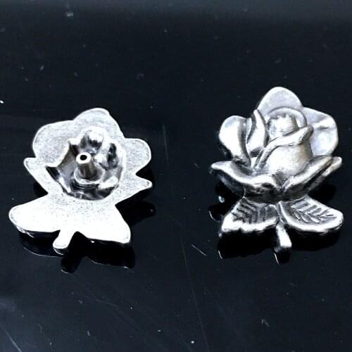 New 30PCS 22x28.5MM Antique Silver Flower Studs Rivet Punk Flower Rivets Shoes Belt Bag Accessories Leather Craft Shipping Free