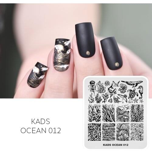 Underwater World Nail Stamping Plate Seaweed Jellyfish Shark Mold Nail Image Template Plate Stencil Tools DIY Printing Stamp