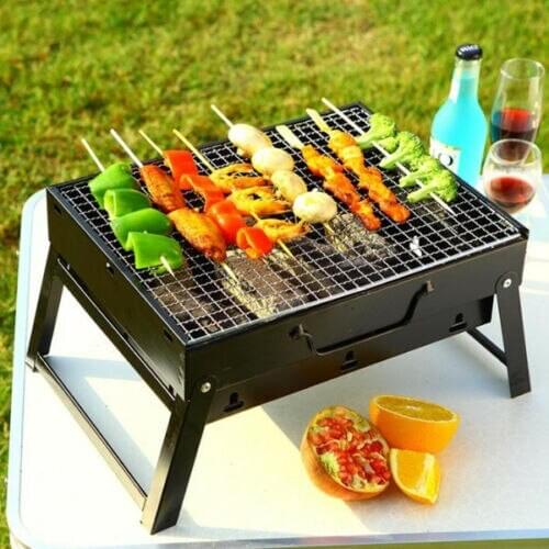 Portable Mini Folding Thick Box-type Charcoal Grill for Outdoor BBQ Party Hot