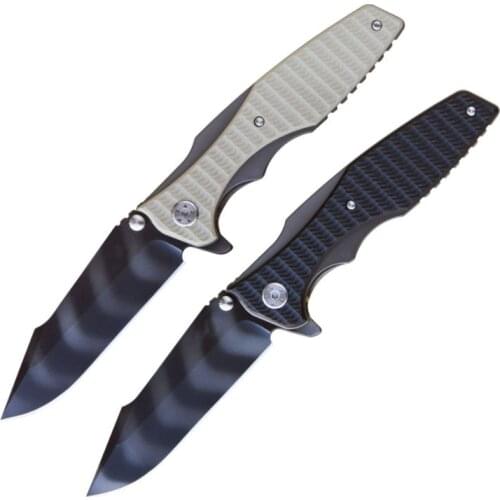 ZT Knife ZT0393 Pocket Folding Knife Ball Bearing G10 Handle Tiger Pattern 9Cr14MoV Blade Tactical Hunting EDC Survival Tool