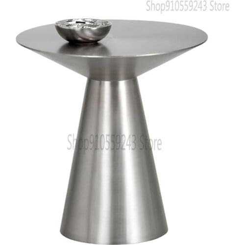 Customization Nordic Modern Stainless Steel Titanium Brushed Small Coffee Table Small Apartment Sofa, Light Luxury Corner, Sever