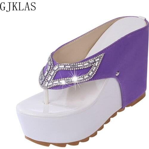 Platform Shoes Wedge Sandals Flip Flops Women Summer Shoes Sandle Casual Crystal High Heels Black Shoes Women Chunky Sandals