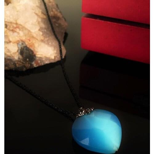 Dr Stone Natural Stone Women 'S Cat 'S Eye Stone Rose Gold plated Necklace KR 372868238