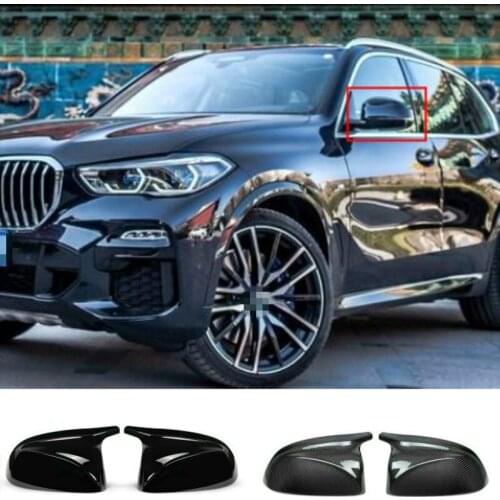 1 Pair For BMW X3 G01 X4 G02 X5 G05 2018 2019 2020+ Carbon Fiber Mirror Cover Side Door Rearview Cover Caps