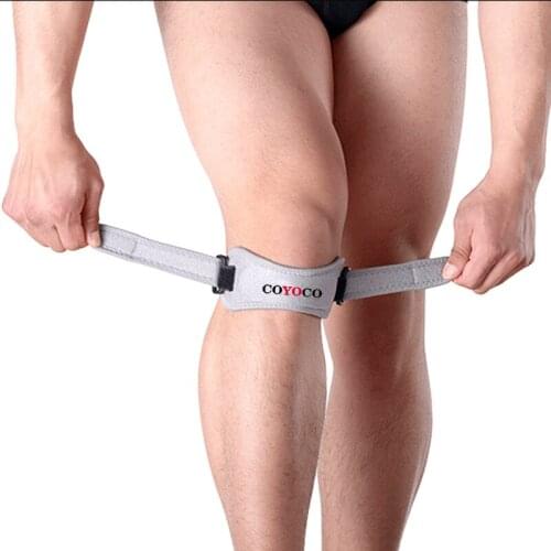1 Pair Adjustable Patella Pad Protector Brace Knee Support KneePad COYOCO Brand Anti Falls Injury Bandage Patella Guard Grey