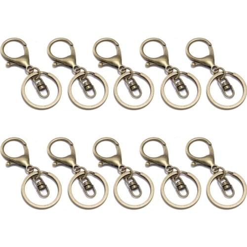 10Pcs Metal Swivel Clasp Key Ring Metal Lobster Claw Clasp Keychain Jewelry DIY