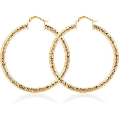 2020 Style Wholesale Exquisitely Designed Large Hoop Earrings For Women And Girls Wedding Party Stainless Steel Jewelry