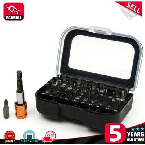 31pcs/set Magnet Holder Professional Screwdriver Bits Set Case Sturdy Chrome Vanadium Steel Screwdriver Head Set Torx Hex