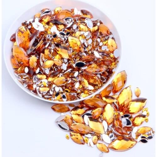 Acrylic Rhinestone Strass 7x15mm 2000pcs Craft Art DIY Gems Marquise Earth Facets Normal colors Nail Art Decorations