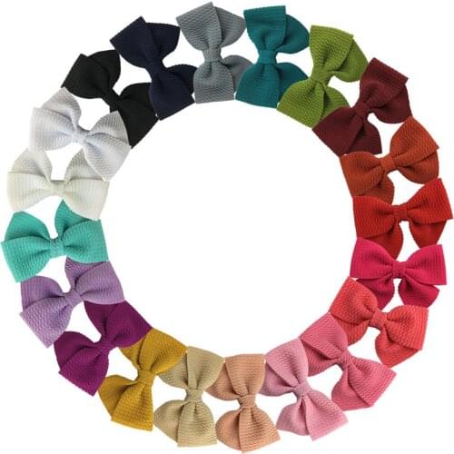 10pcs/lot New arrival 3.5" Solid Bubble fabric hair bows no or with Clip handmade soft hair Accessories for Baby Girls