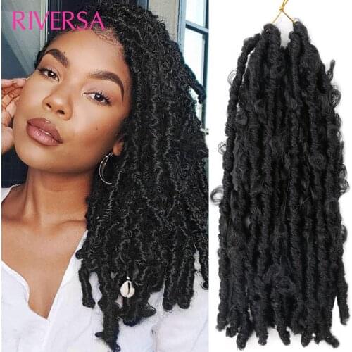1-9 Packs Butterfly Locs Crochet Hair 14Inch Pre Looped Distressed Locs Crochet Braids Synthetic Spring Braiding Hair Extensions