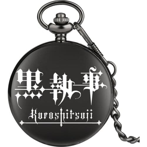 Hot Anime Kuroshitsuji Theme Pocket Watch Quartz Pocket Pendant Watches Fob Gifts for Men Women Kids