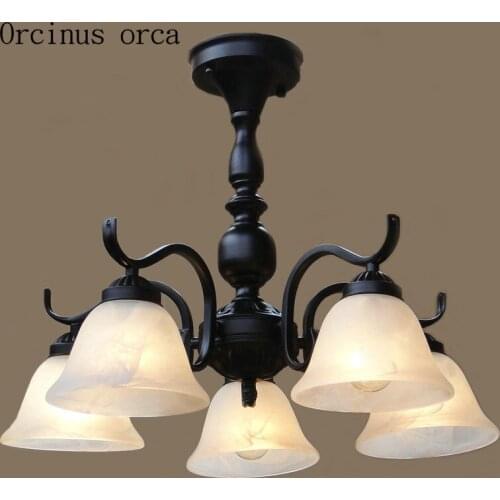 North American style living room chandelier bedroom restaurant Mediterranean simple modern iron art RETRO atmospheric ceiling la