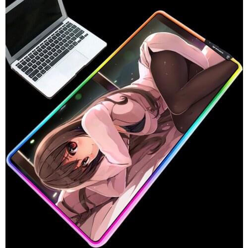 XGZ RGB Mice Pad LED Backlit Anime Sexy Girl Photo Mousepad Support 3 Led Model Colorful Adult Pads for Laptop Computer Desk Mat