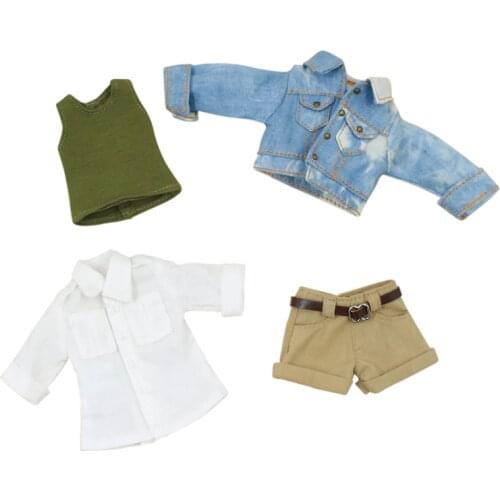 ICY DBS Blyth doll licca body cool suit handsome clothes shorts white shirt jeans toy girl gift