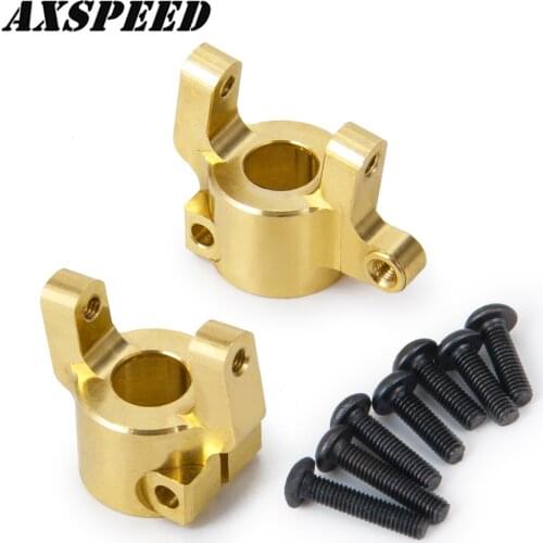 AXSPEED Brass Front Hub Carrier Counterweights Turning copper Weights Truck Wheel Hub for SCX10 90046 1/10 RC Car