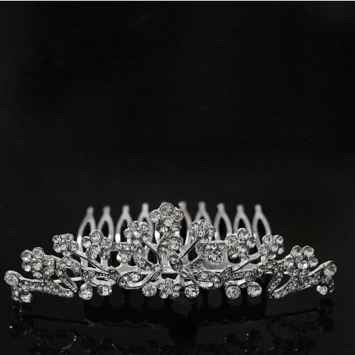 Cute/Romantic Hot Sale Silver-color Crystal Lovely Hairpins Charms Women Hair Clip Party Weddings Best Headdress Jewelry B1268-4