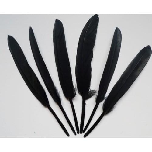 Wholesale 1000pcs Black 10-15cm goose feathers plumes for wedding hat hair accessories crafts earring hat show decoration