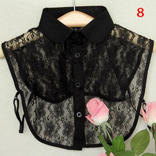 Detachable collars Collarband Women Neckline Fake Collar Applique Hollow Embroidered Elegant Neckband Lace Fabric Collars Wrap