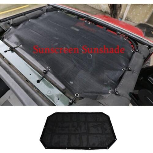 Sunshade Sunscreen For Jeep Wrangler Durable Polyester Mesh Shade Top Cover Provides UV Sun Protection for your 2-Door JK