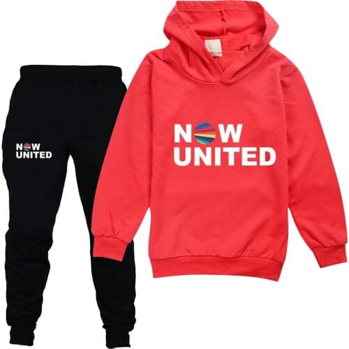 2021 Girls Now United Sweatshirt Two Piece Set Tracksuit Kids Long Sleeve Hoodies+Jogger Pant Boys Hip Hop Style Fashion Clothes
