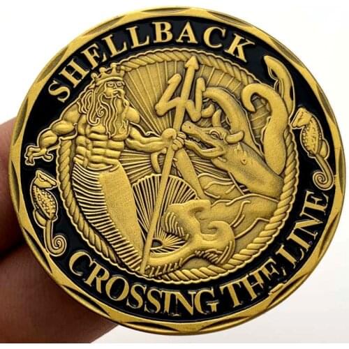 Trident sailor ancient gold commemorative coin coin Collection of water god gold coin coin commemorative coin