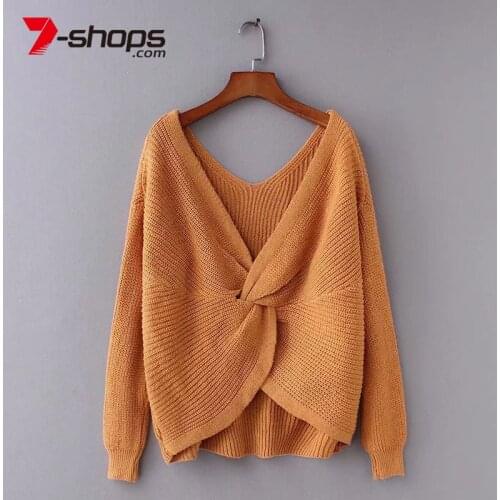 AECU V-neck Sweater Female Knitted Pullover Women Jumper Casual Streetwear For Women Winter Sexy Sweater Pull Femme Hiver