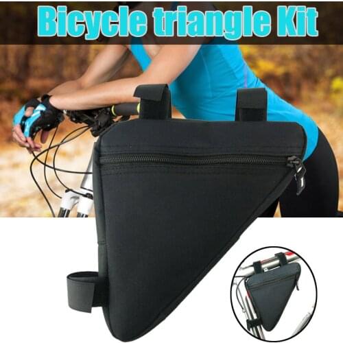 Bicycle Cycling Bag Front Tube Frame Zipper Triangular Pouch Holder for Mobile Phone Keys SAL99