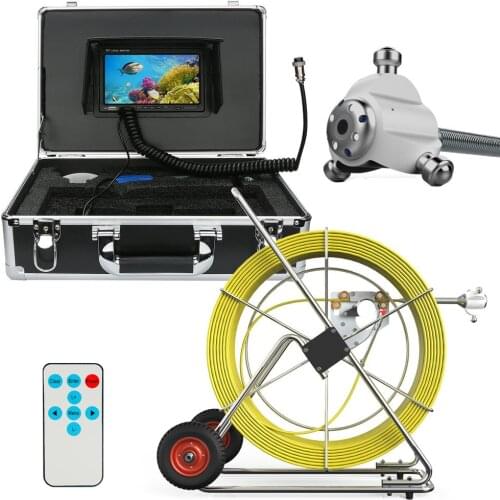 GAMWATER 80M 100M 120M 160M Sewer Waterproof Camera Pipe Pipeline Drain Inspection System 7"LCD DVR HD 1000TVL