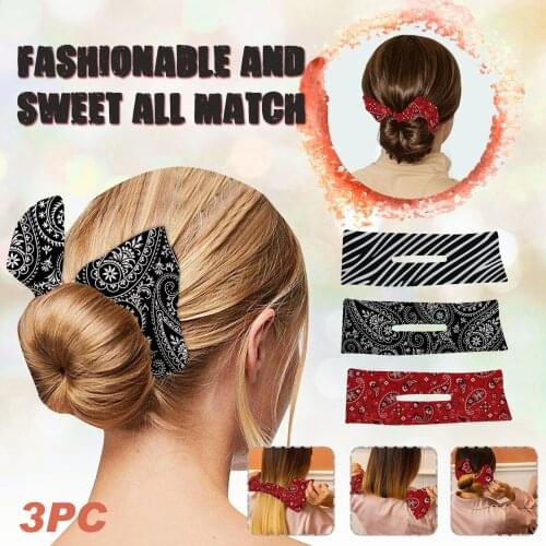 3PC Deft Bun Women Hair Styling Headband Hair French Stylish Hair Bun Vintage Party Hair Styling Buns For Women Knotted Headband