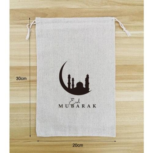 Customised Logo 100PCS 20x30cm Drawstring Cotton Bags Pouches Printed With Black Logo