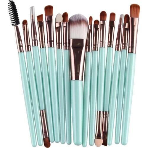 15pcs Makeup brushes Make up Beauty cosmetics Foundation Powder Eyeshadow Eyebrow Brush professional Toiletry Kit 15 colors