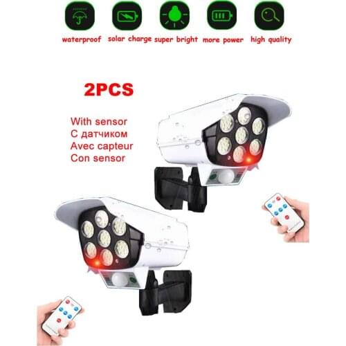 2pcs remote Solar motion sensor lamp light IP Camera PIR HD Outdoor Smart Home Security Video Surveillance Wireless IP66 WaterPr