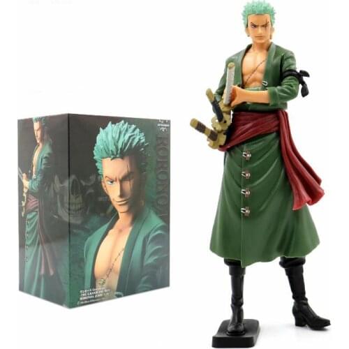 28cm Anime Roronoa Zoro D. Luffy Standing Posture Three-blade Model Doll Pvc Action Figure Collectible Gift Toys For Children