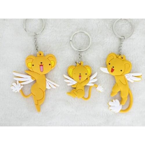 3pcs/lot Anime Cardcaptor Sakura Silica gel Double-sided key chain pendant toy gift