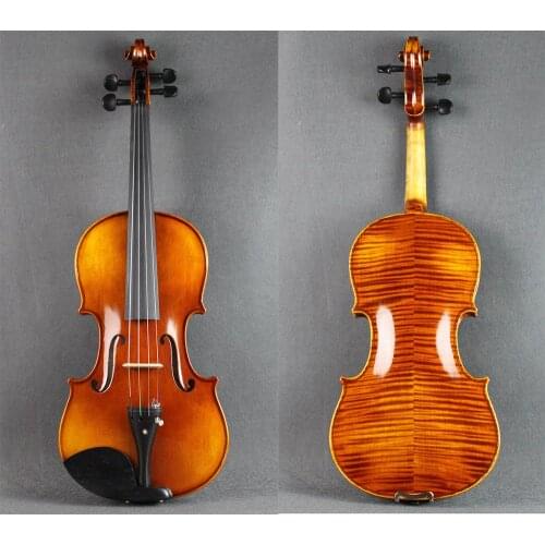 4/4 Excellent Flamed Violin!!Hand-made Profestional Violin 4/4 바이올린 كمان Strong Tone With Case and Good Bow