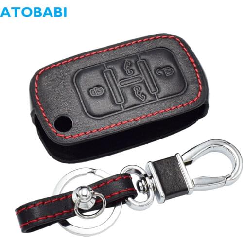 4 Buttons Leather Flip Car Key Case For VW Volkswagen Caravelle MPV Folding Remote Fob Protector Cover Keychain Holder Bag Pouch