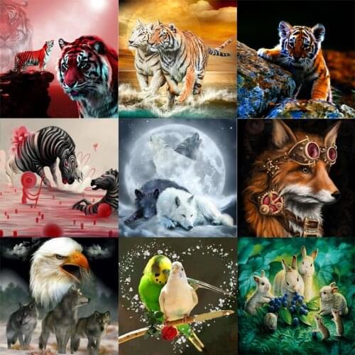 Animals Tiger Diamond Painting Diamond embroidery wolf 5d diy full square diamond mosaic diamond paint daimond painting