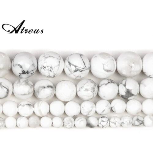 White Turquoise New Natural Stone Beads Shiny Round Beads For Jewelry Making 4/6/8/10mm Jadeite DIY Bracelets Necklace