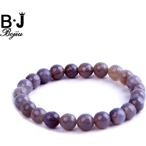 BOJIU Charm Bracelets Glass Beads Mixed Color Bracelet For Women Simple Elastic Fashion Jewelry Festival Gifts BC117