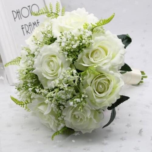 Wedding Bouquet Handmade Artificial Flower Rose Bridal Bouquet wedding bride flower