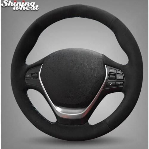 BANNIS Black Suede Car Steering Wheel Cover for BMW F30 320i 328i 320d F20