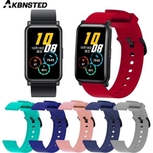 AKBNSTED 20MM Colorful Soft Silicone Sport Strap For Huawei Honor ES Watch/Huami Amazfit GTS/Bip/Bip S/Garmin Vivoactive 3 Watch
