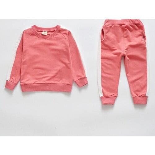 Kids Girls Sets Spring/Atumn Children Baby Clothing Casual Sports Suits Boys Block Letters Cotton Clothes Pants Suit Leisure