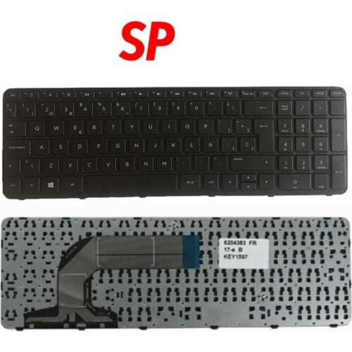 Spanish Keyboard for HP Pavilion 17 17E 17N 17-N 17-E R68 AER68U00210 710407-001 720670-251 725365-251 SP Black with frame
