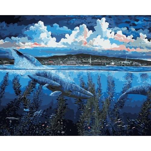 MaHuaf-j551 Undersea animal world Painting By Numbers DIY Digital canvas painting Home Decor wall art in bedroom 40x50cm